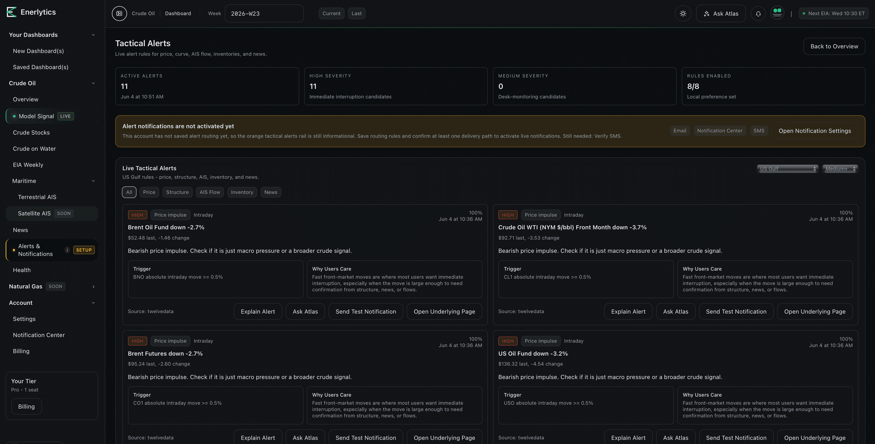 Market Thesis Engine inside Enerlytics